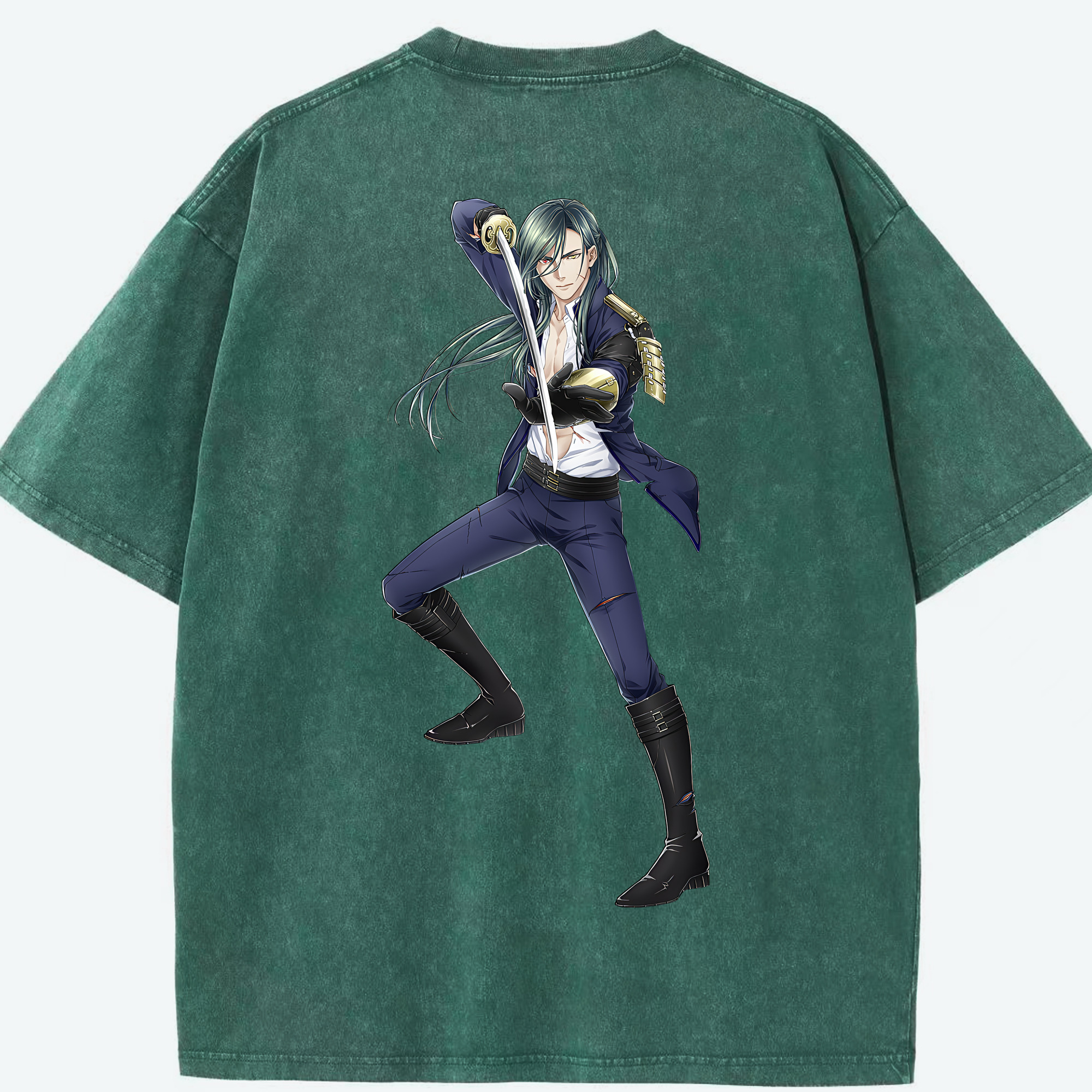 （画像用） 刀剣乱舞 Touken Ranbu 綿100% ヴィンテージ風 半袖Tシャツ（背面プリント）